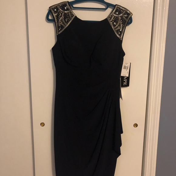 Xscape Navy Evening Dress - Picture 3 of 8